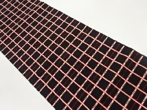 格子模様織出し名古屋帯